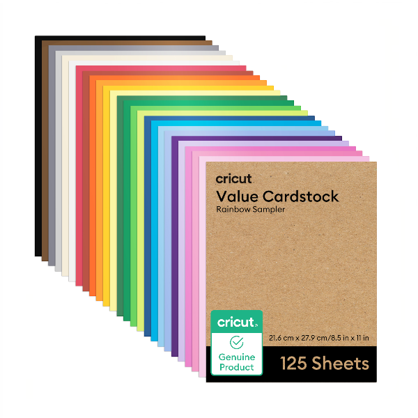 Pack x125 Cartulina Premium 21,6×27,9 cm surtido Cricut