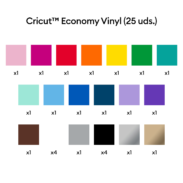 Pack x 25 Hojas de Vinilo Adhesivo Permanente Cricut