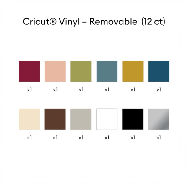 Pack x12 Vinilo Adhesivo Removible Premium Cricut 30,5×30,5