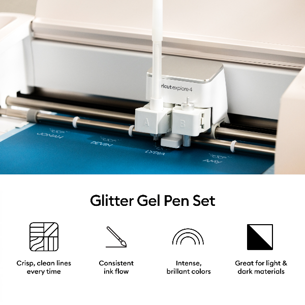 Set x5 de Marcadores Gel Glitter Compat. Maker Cricut