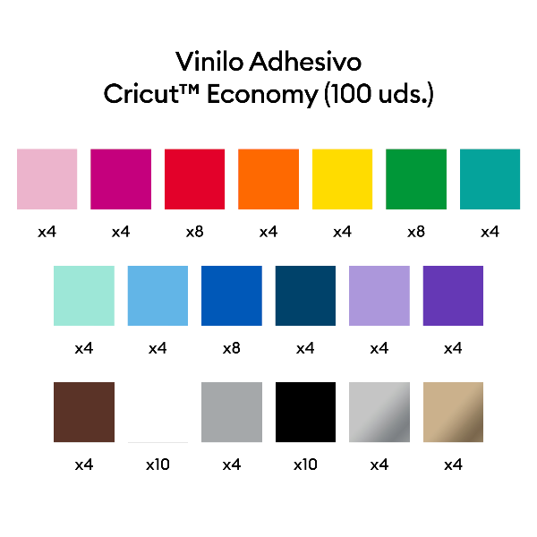 Pack x100 Hojas de Vinilo Adhesivo Permanente Mate Cricut