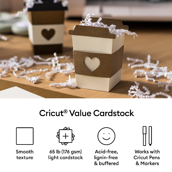 Pack x80 Cartulina Premium 21,6×27,9 cm Tonos Neutros Cricut