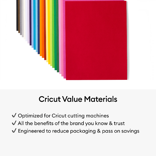 Pack x125 Cartulina Premium 21,6×27,9 cm surtido Cricut