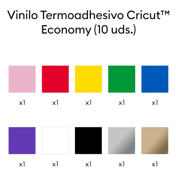 Pack x10 Vinilos Textiles Iron-On Termoadhesivos Cricut