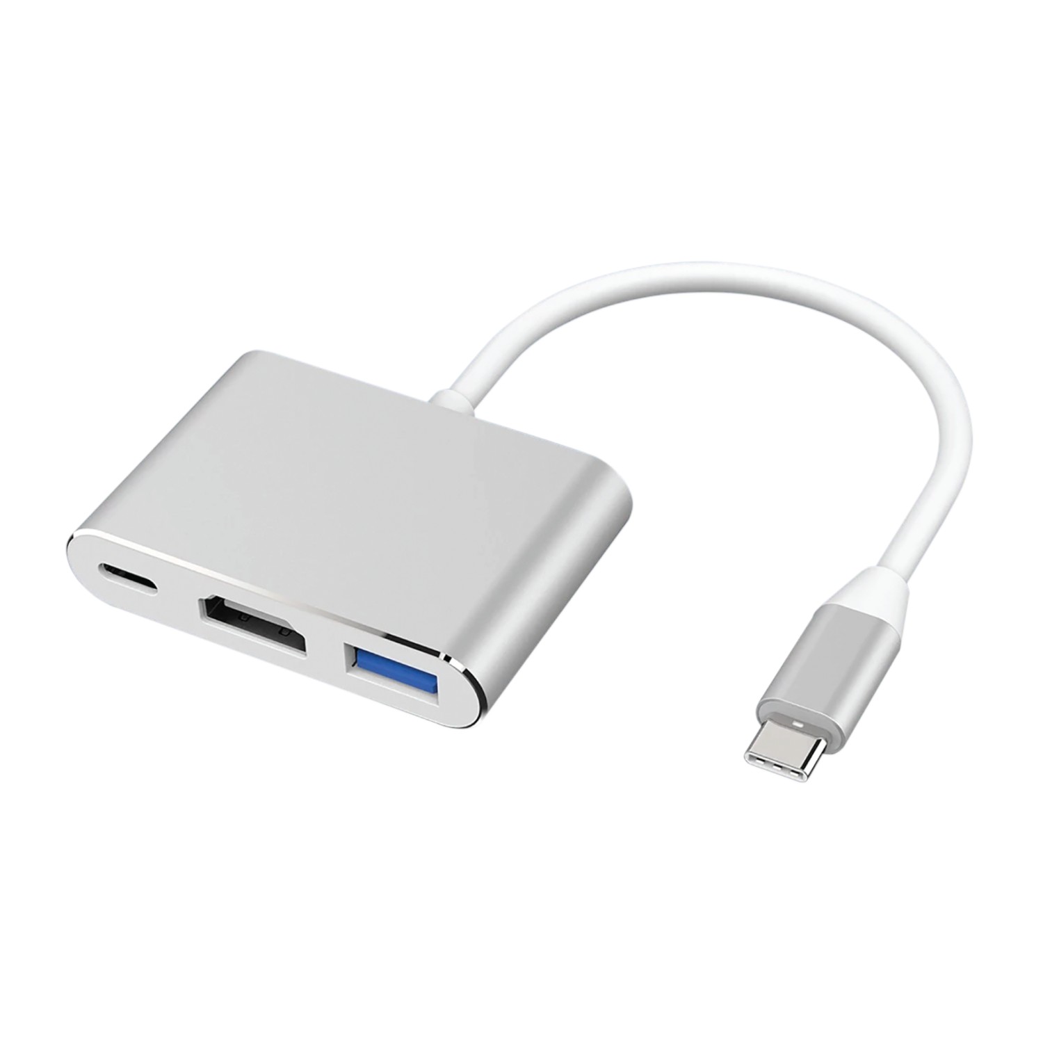Adaptador Multipuerto 3 en 1, USB-C a HDMI 4K, USB 3.0 y PD 60W