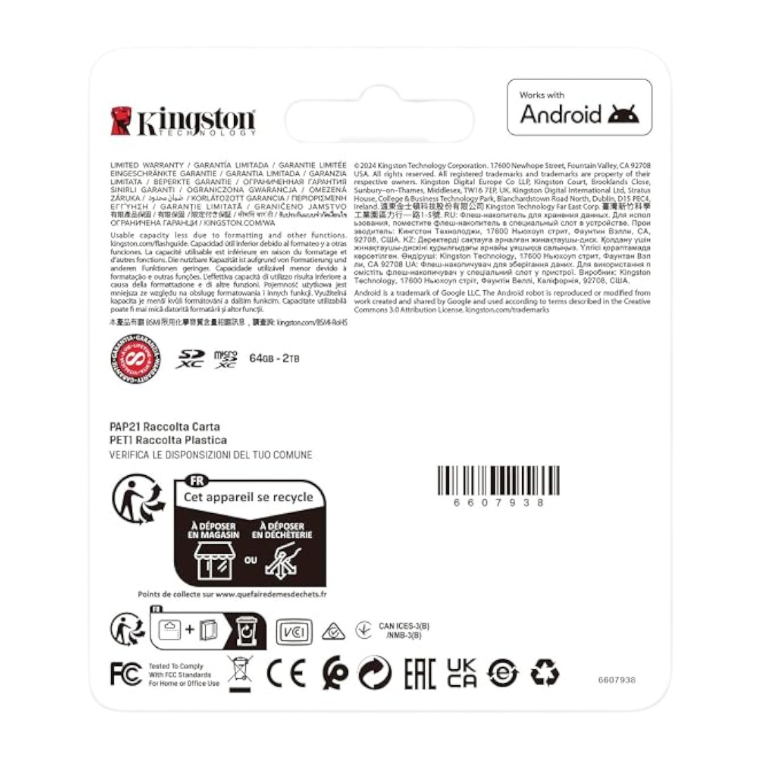 Memoria Kingston MicroSD Canvas Go Plus 64GB