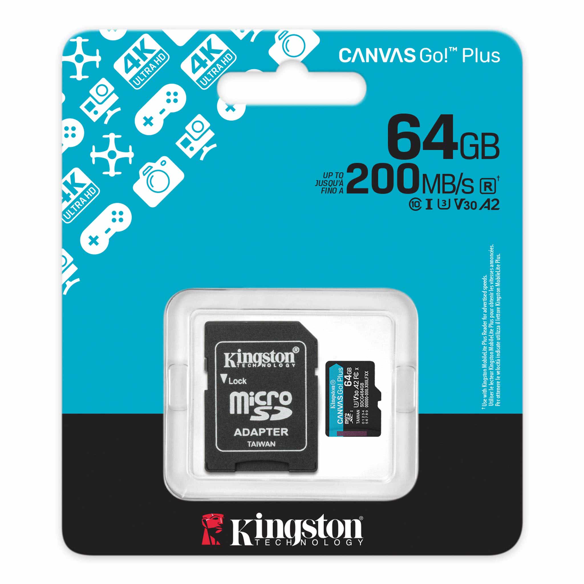 Memoria Kingston MicroSD Canvas Go Plus 64GB