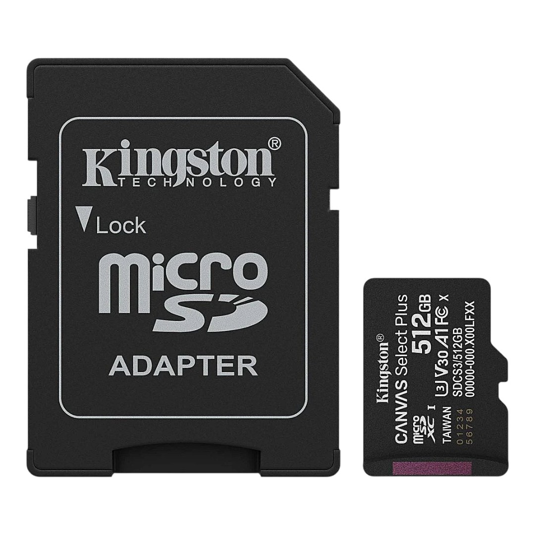 Memoria Kingston MicroSD Canvas Select Plus Gen3 de 512GB