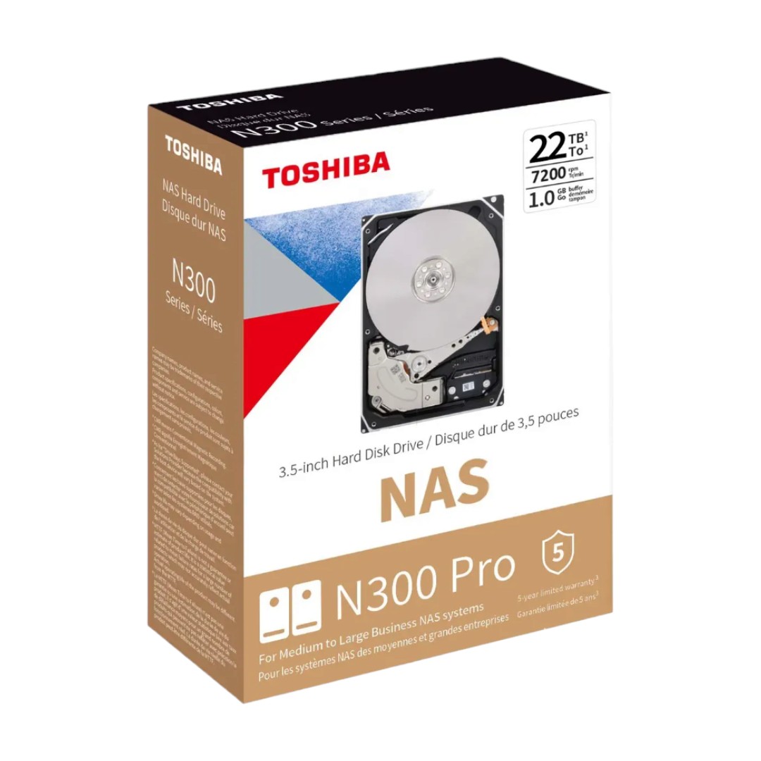 Toshiba Disco Duro NAS N300 PRO de 22TB SATA