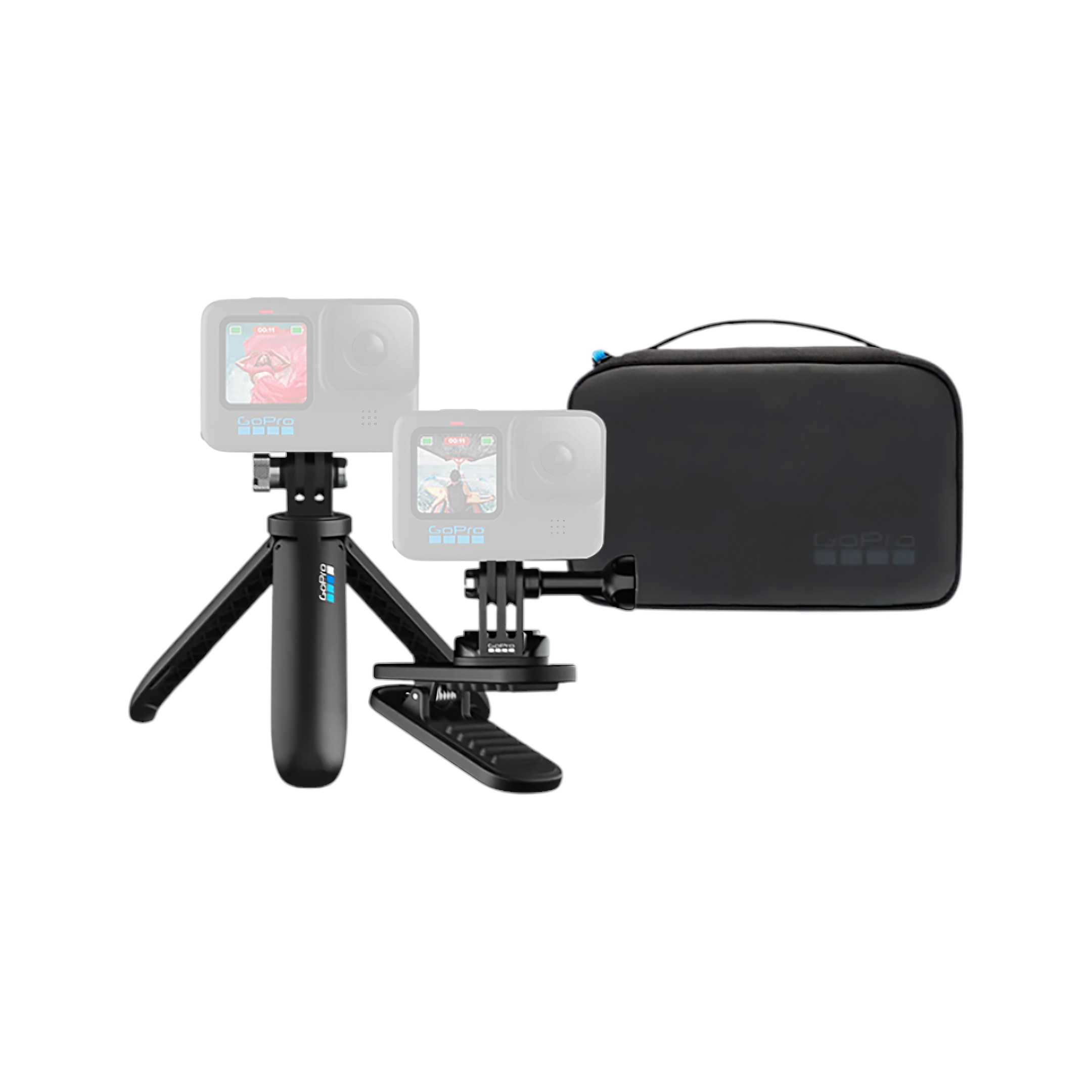 GoPro Kit de viaje, shorty + clip giratorio magnético + estuche