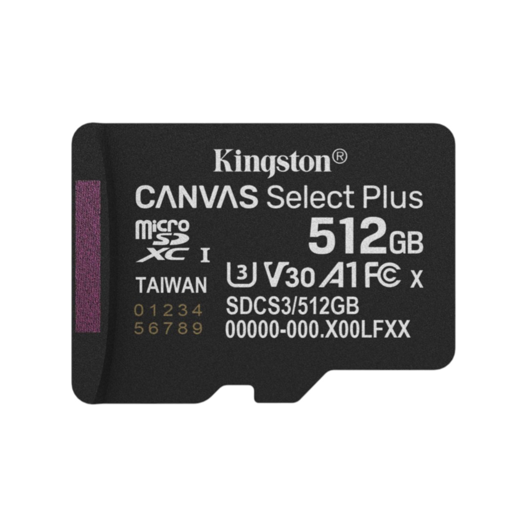 Memoria Kingston MicroSD Canvas Select Plus Gen3 de 512GB