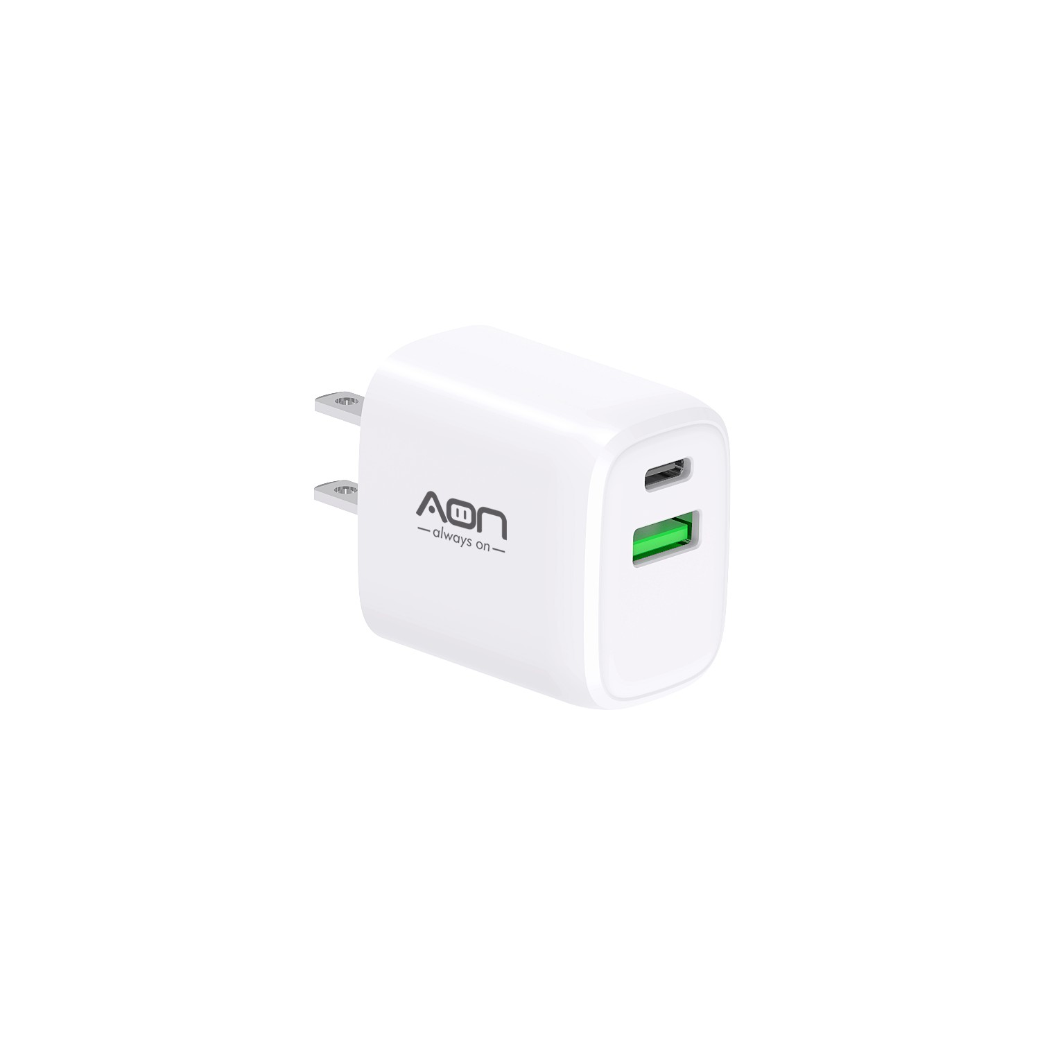Cargador de pared Dual USB-C + USB-A Blanco
