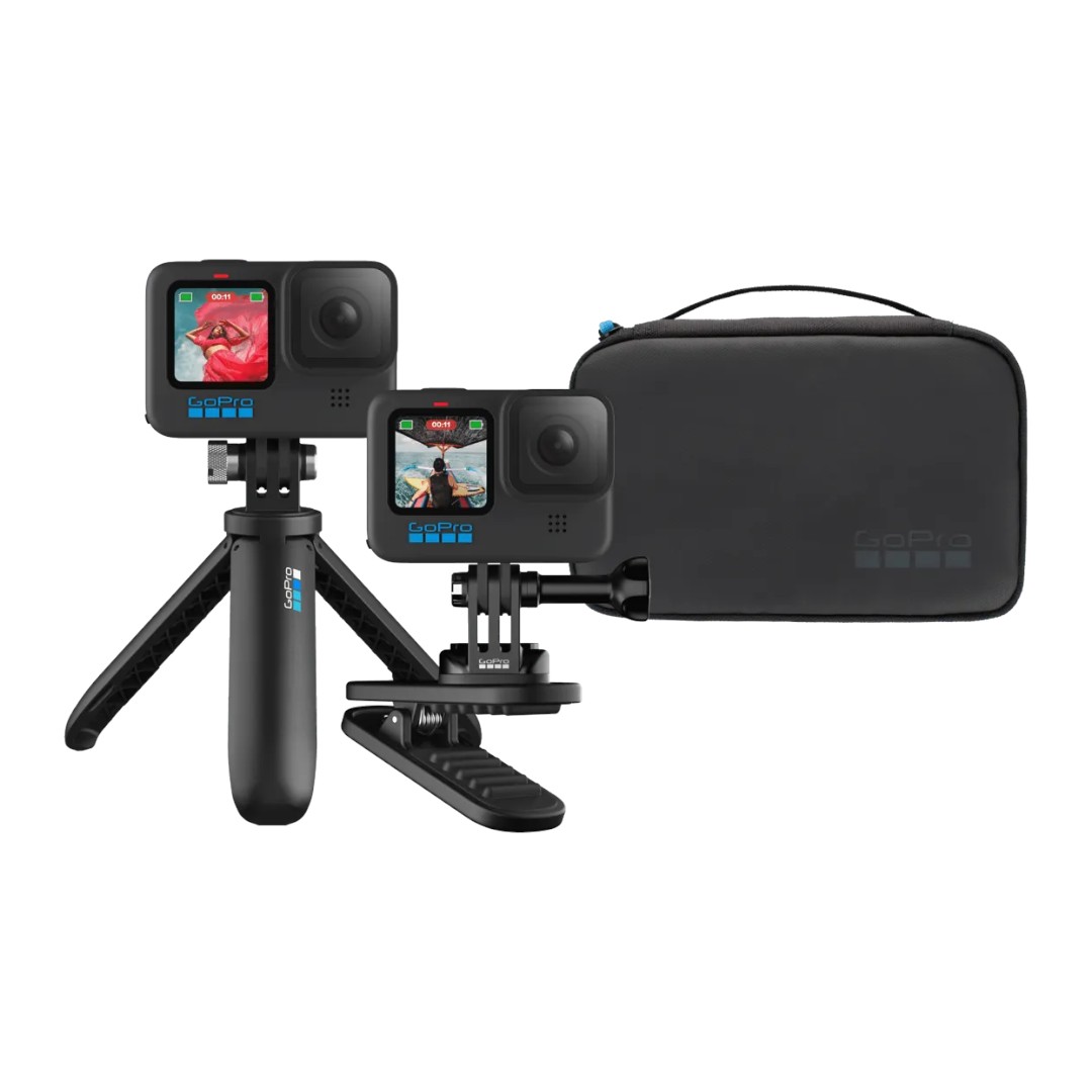 GoPro Kit de viaje, shorty + clip giratorio magnético + estuche